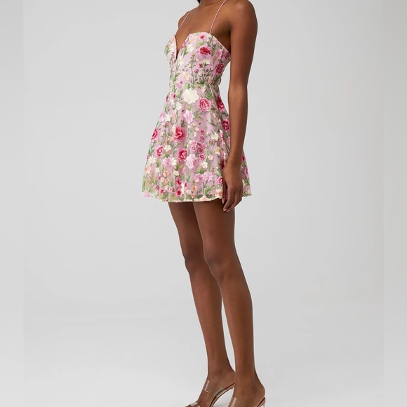 For Love & Lemons - Luna Mini Dress in pink - Picture 4 of 4